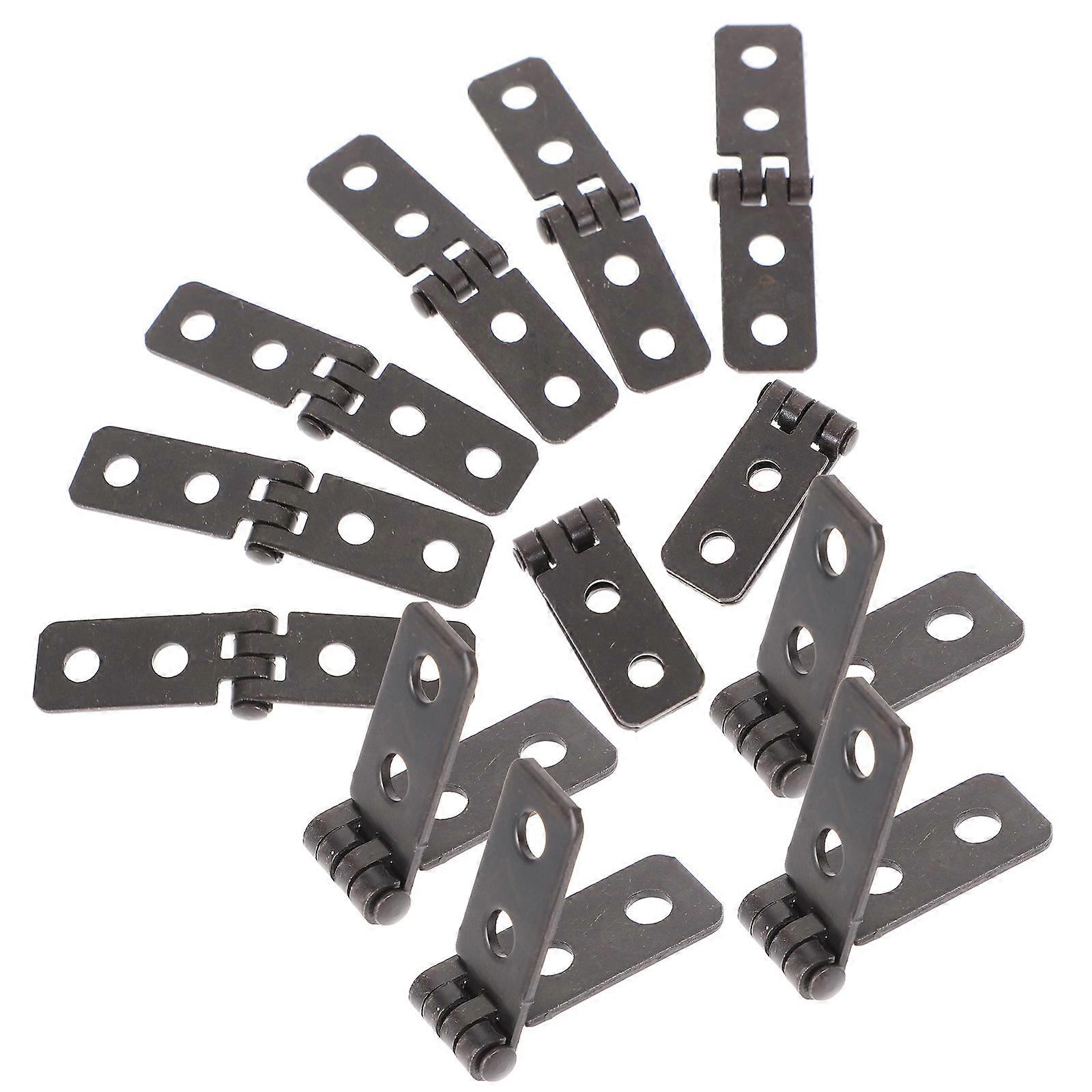 Replacement Folding Butt Hinge for Windows Household Repair Iron Black 12Pcs