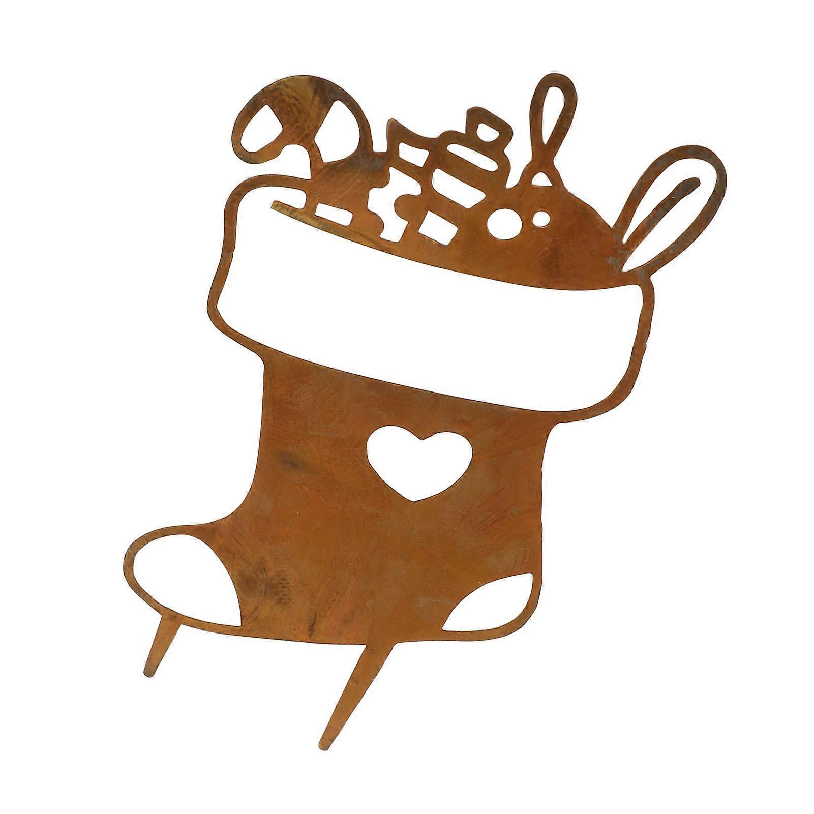 GPB Xmas Stake Metal Cute Weather Resistant Xmas Yard Sign for Outdoor Garden Decoration