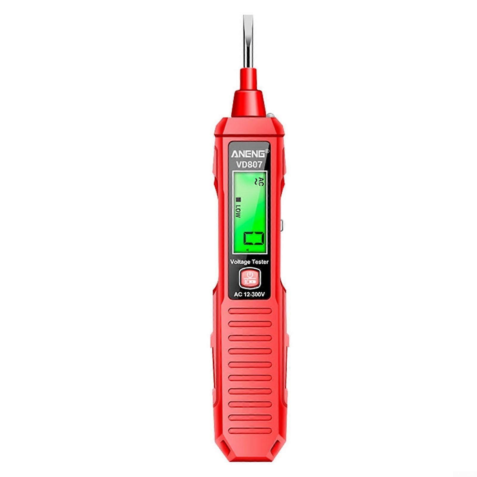 VD807 NVC Induction Electric Test Pen with Double Digital Display for Zero Live Wire Identification and Line Breakpoint Testing (Red)