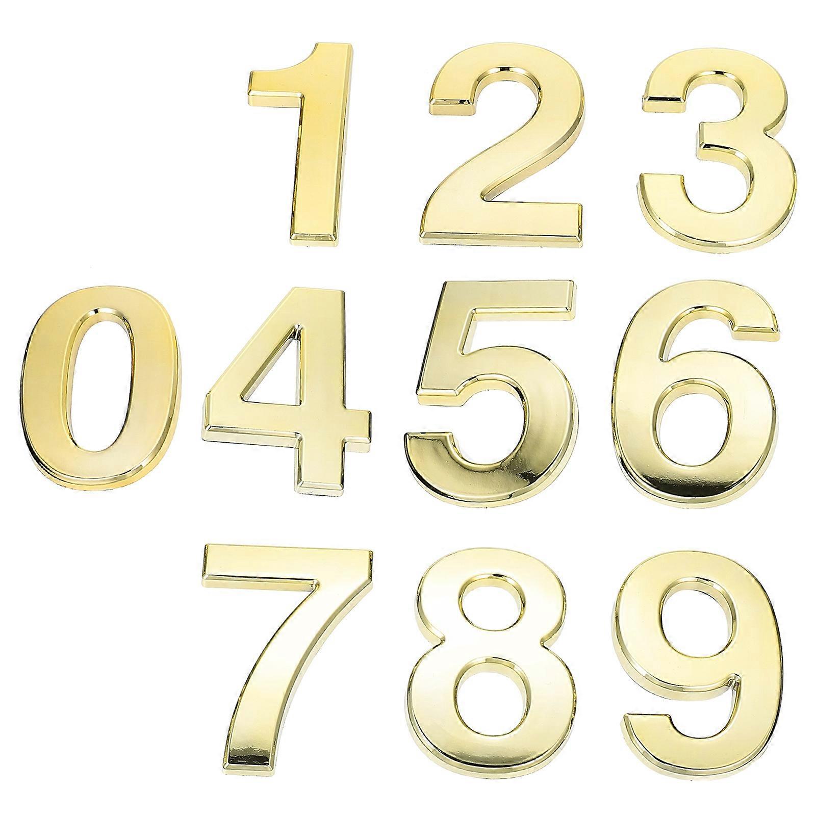 Golden Durable ABS Plastic House Numbers for Decor with Selfadhesive Backing 09