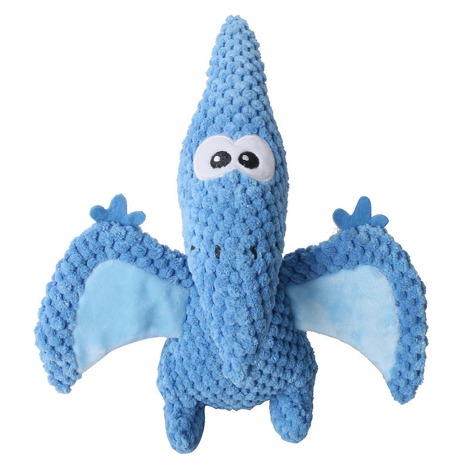 Pterodactyl Dinosaur Pet Toy with Crinkle Wings Squeaky Dog Toy, Durable Rubber Chew Toy for Small Medium Dogs, Interactive Training Toy