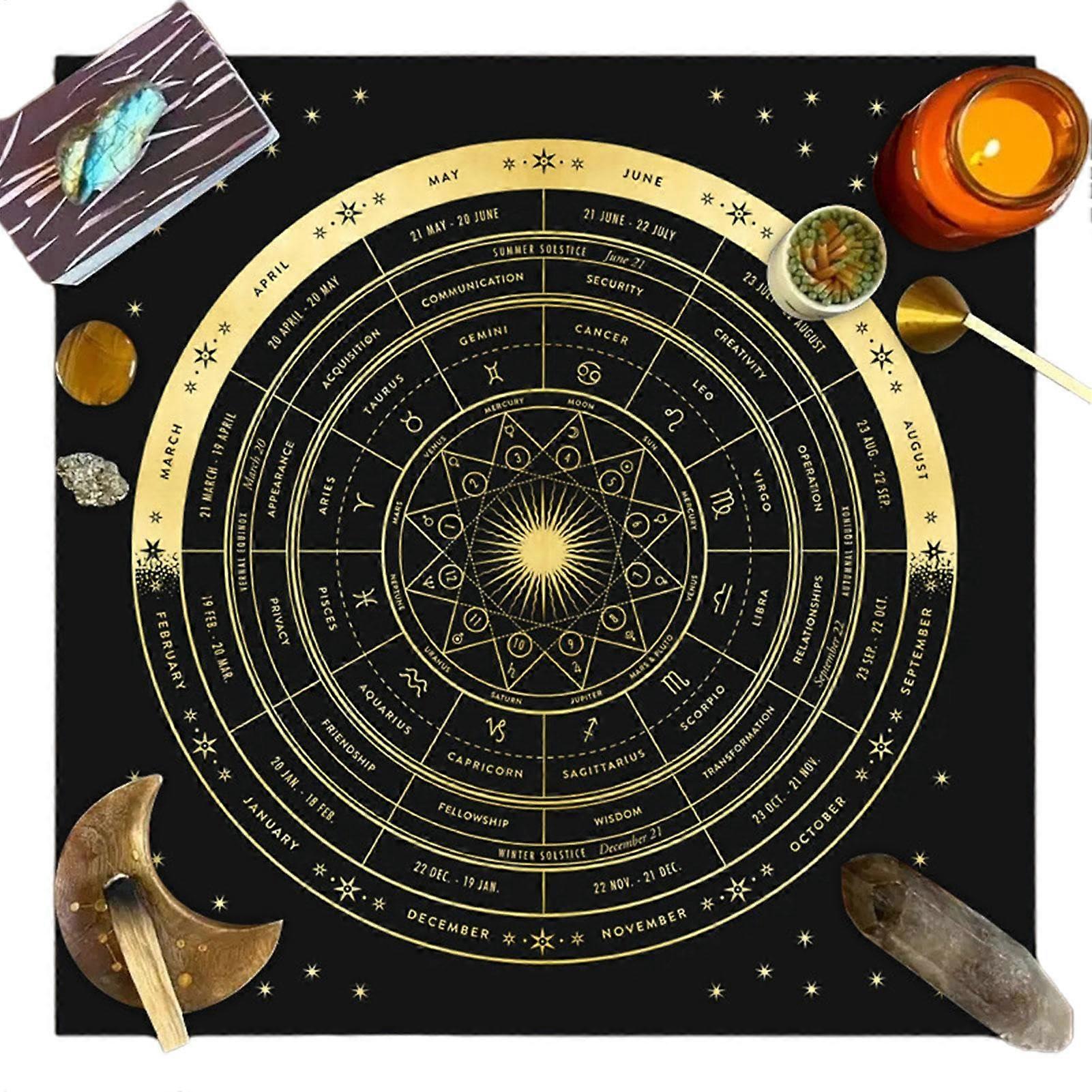 Tarot Card Cloth Tablecloth Square Pendulum Mat Velvet Black M Delicate Astrology Oracle Pad For Reading Tarot