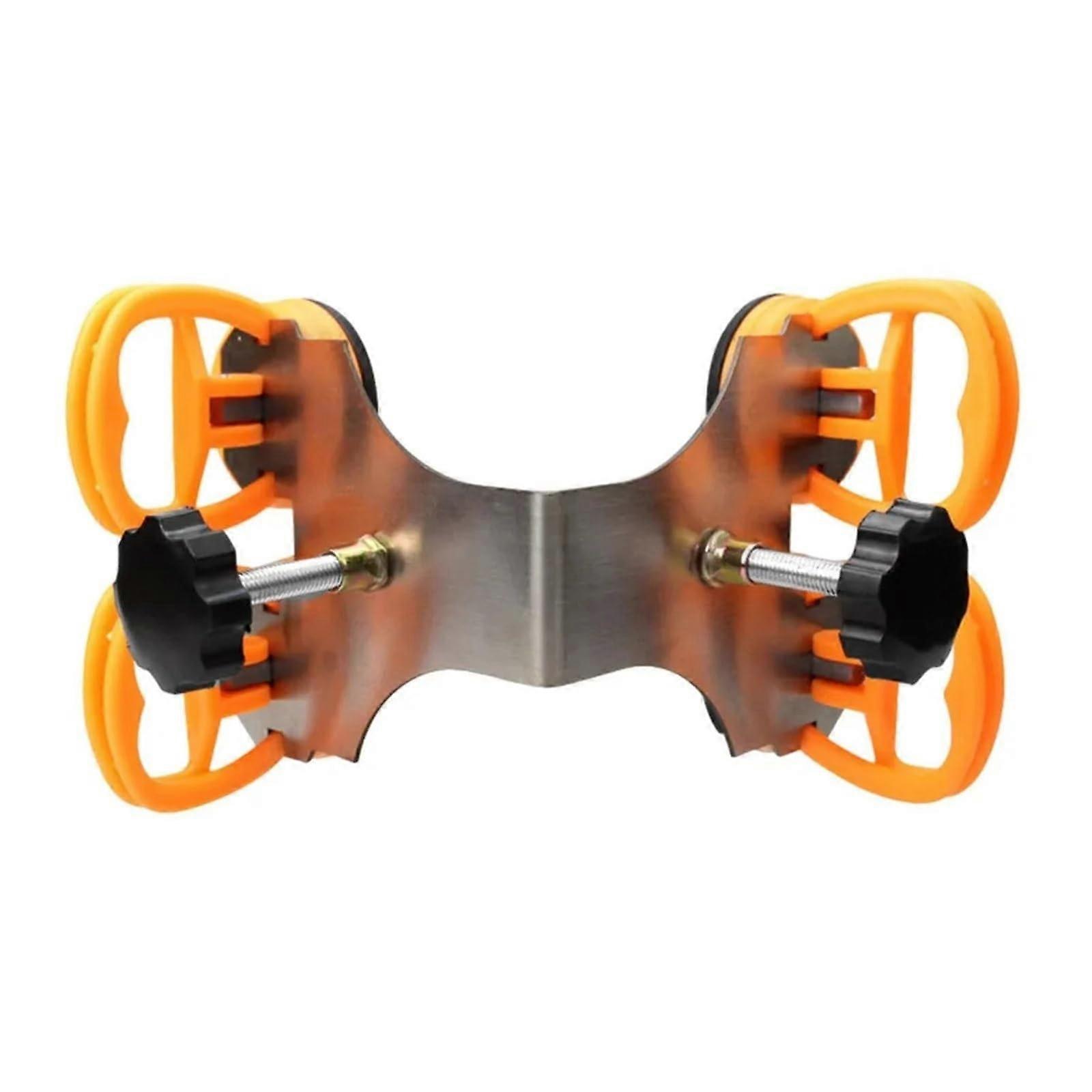 90 Degree Stone Seam Setter With Four Suction Cups, Adjustable Stainless Steel Marble Leveling Tool for Large Glass Installation