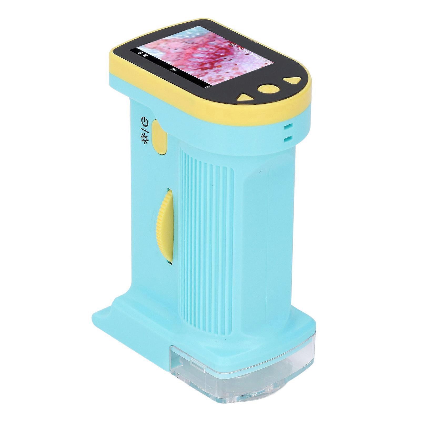 Kids Handheld Microscope with LED Light 32GB Memory Blue