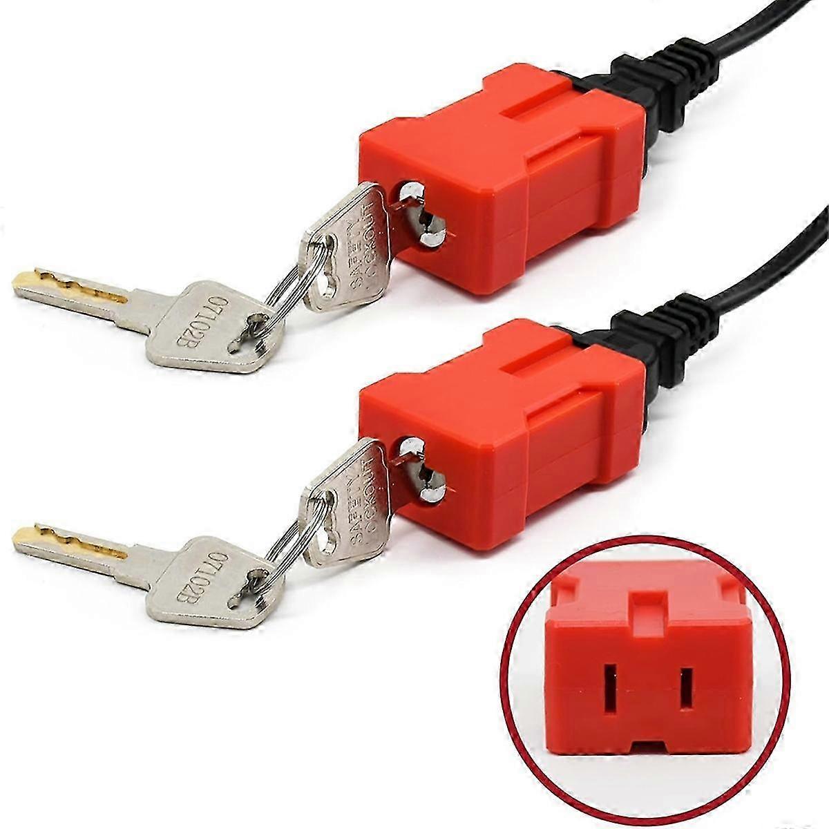 Plug Lock Electrical Cord Lockout Device - Outlet Locking Safety Lock for Electrical Shut, 2 Pack