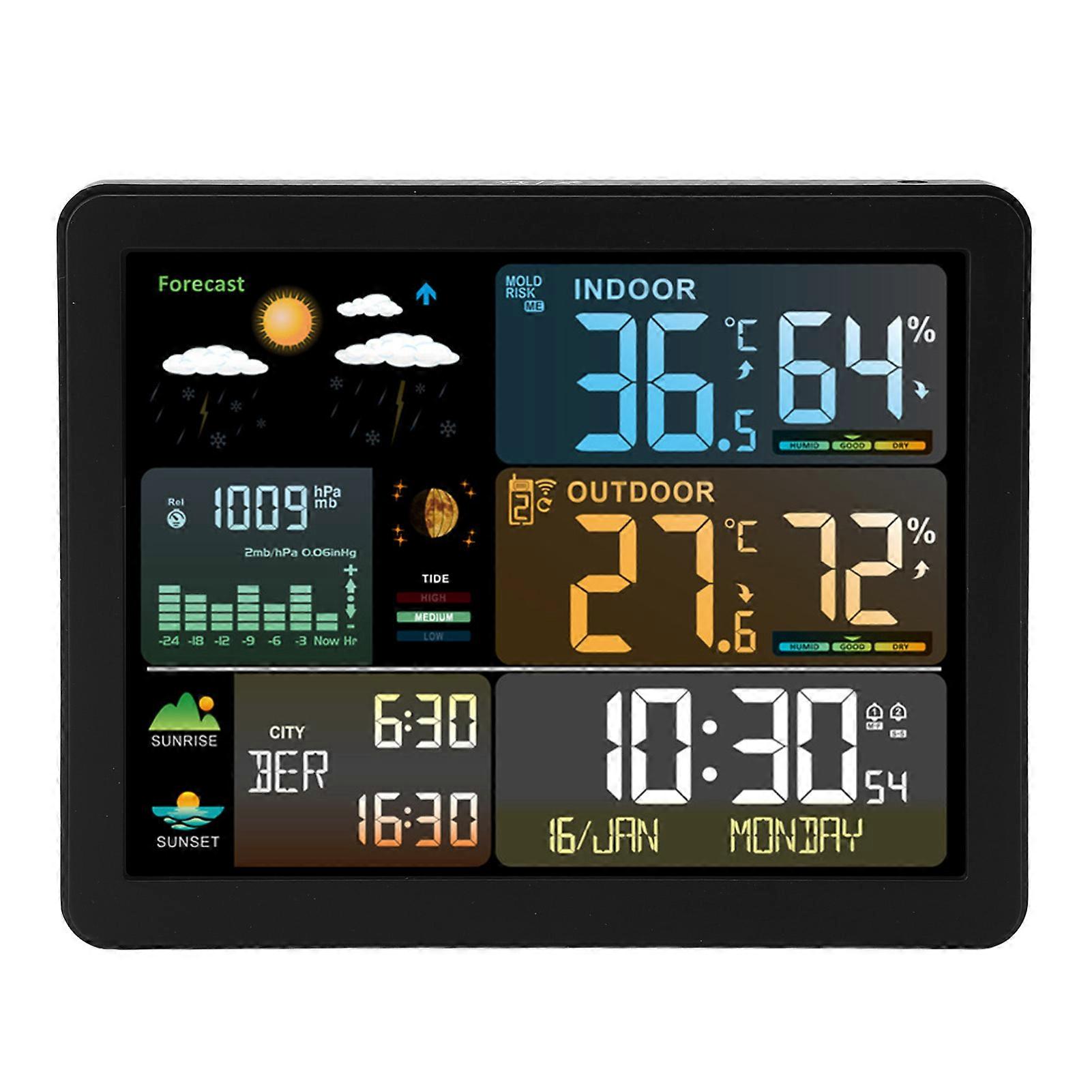 Wireless Weather Station Color Display Temperature Humidity Forecast