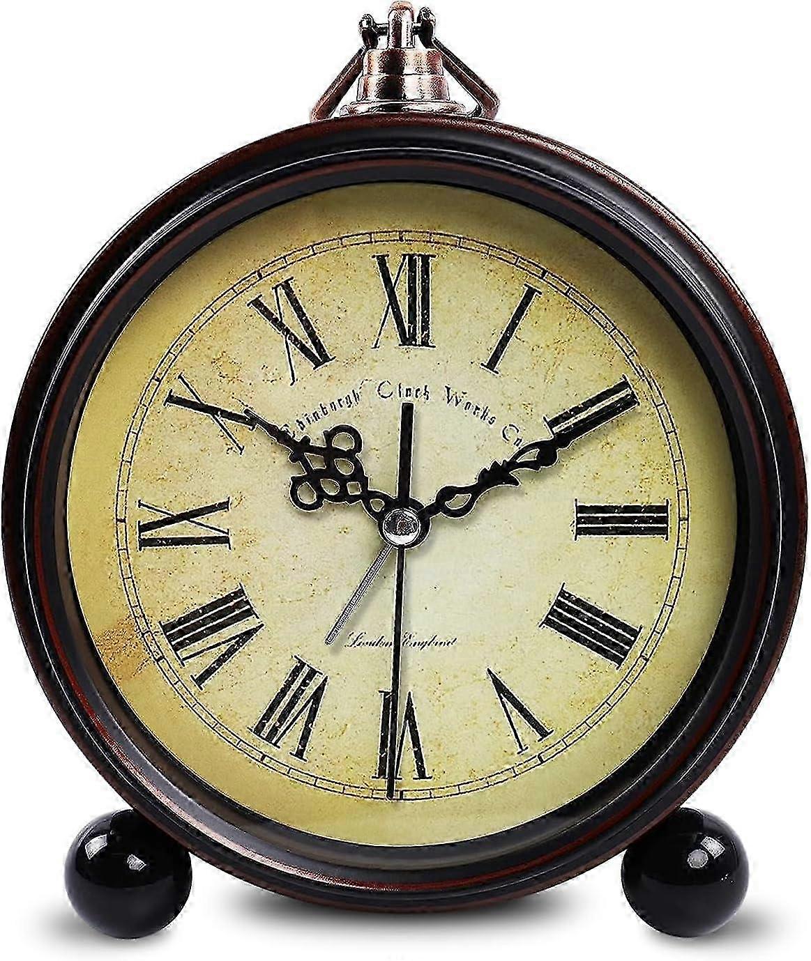 5.25-Inch Vintage Pointer Alarm Clock with Nightlight