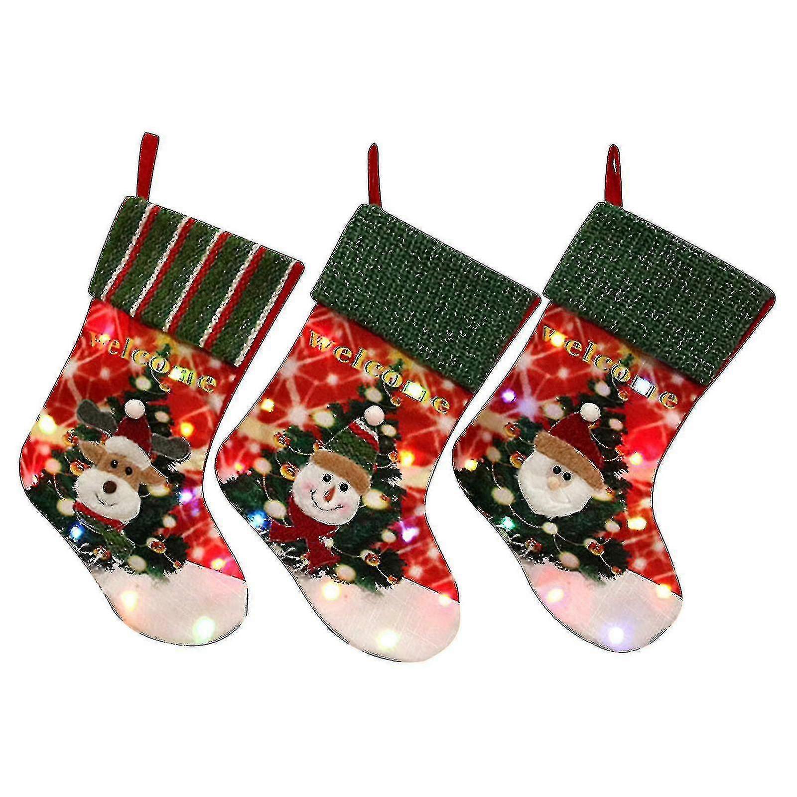 Single Christmas stocking, 35cm with hanging tag, can be hung on the fireplace mantel