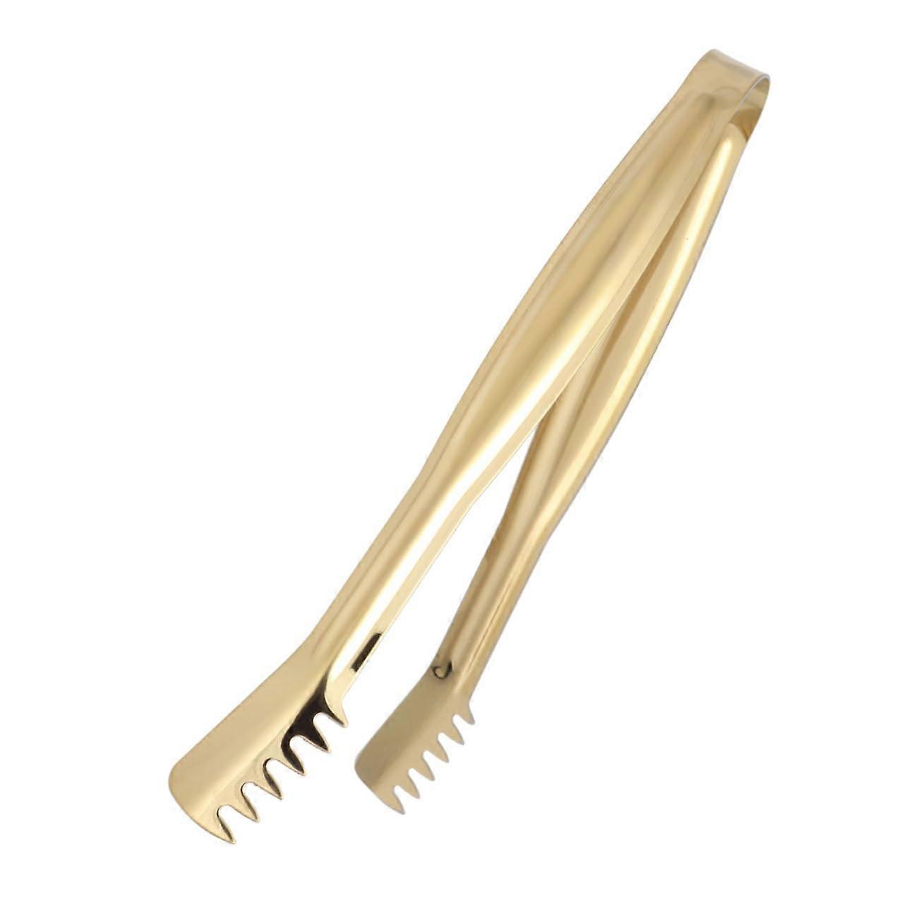 4pcs Stainless Steel Food Clips Mini Tongs for Cooking Serving Ice Cubes and Bread - Gold Color, Home and Bar Use