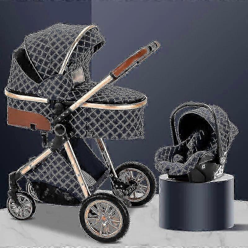 Baby Stroller 3 In 1 Easy Folding Multifunctional Stroller Travel Portable Baby Carriage Safety Seat