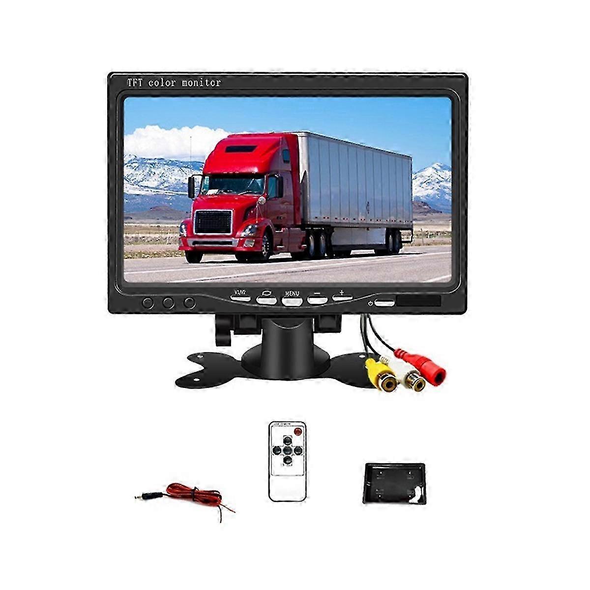 12V 7-inch LCD Car Monitor with 2-Way Video Input for Rear View Camera