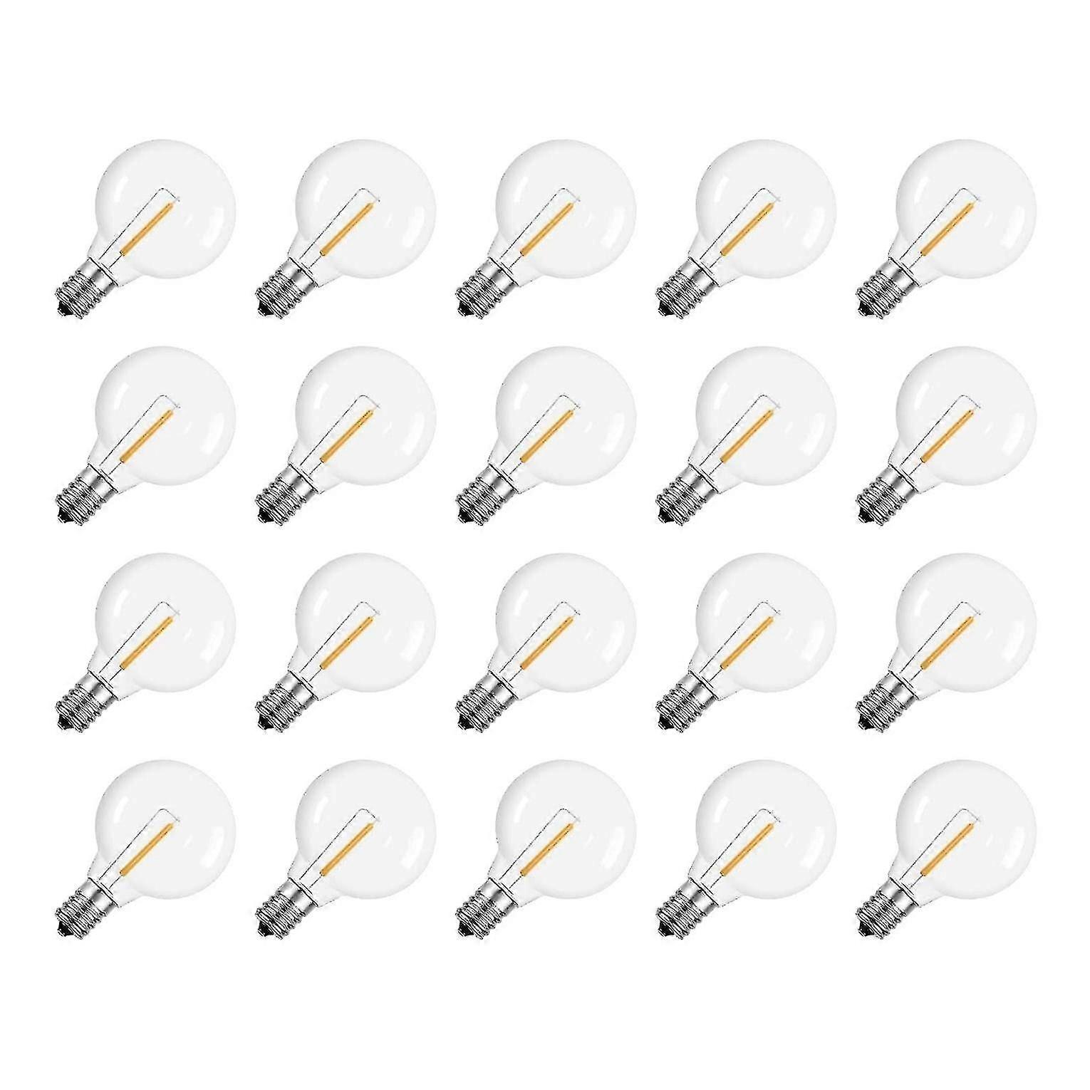 20 Pack Shatterproof G40 LED Replacement Lights E12 Base