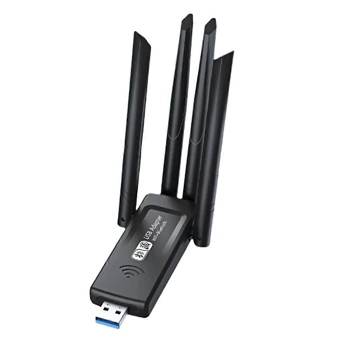 1300Mbps WiFi Network Card 2.4G/5Ghz WiFi6 Bluetooth 5.4 Dongle AX1300 USB 4 Antenna Wireless Receiver for PC Laptop