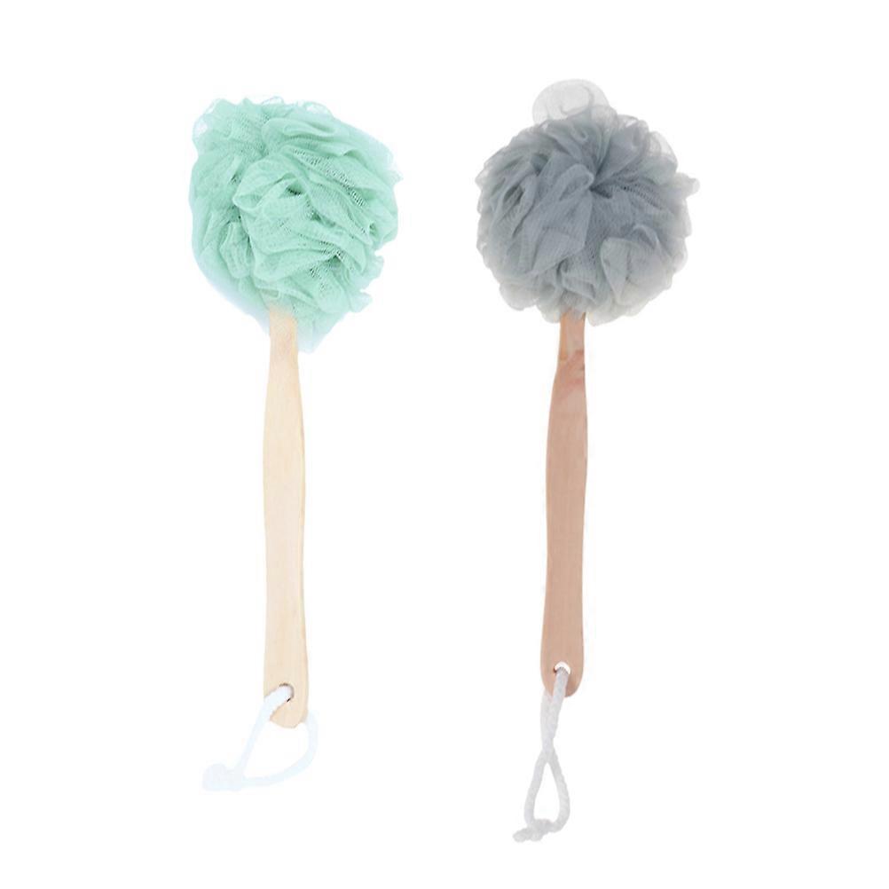 Bath Ball with Long Handle Made of Nylon Soft and Comfortable for Bath Use 2 Pieces Assorted Color