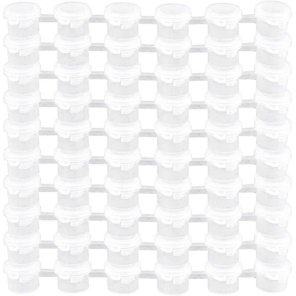 10 Strips 60 Pots Empty Paint Pots White Paint Cup Strip Paint Storage Containers Painting Crafts S
