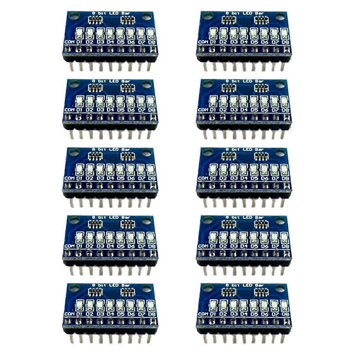 10Pcs 3.3V 5V 8 Bit Blue Common Cathode LED Indicator Module DIY Kit for NANO 4 Nodemcu V3