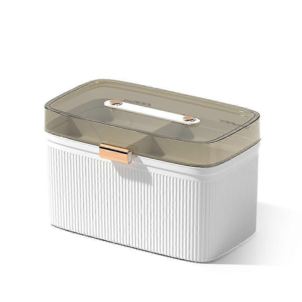 Portable Storage Transparent 2-Layer Plastic Medicine Storage Box Large Capacity Emergency