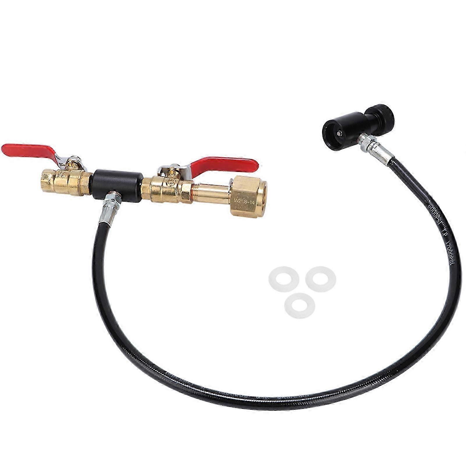 CO2 Cylinder Refill Adapter with 36in Hose for Soda Filling  W21.814 Thread SZRH A-S