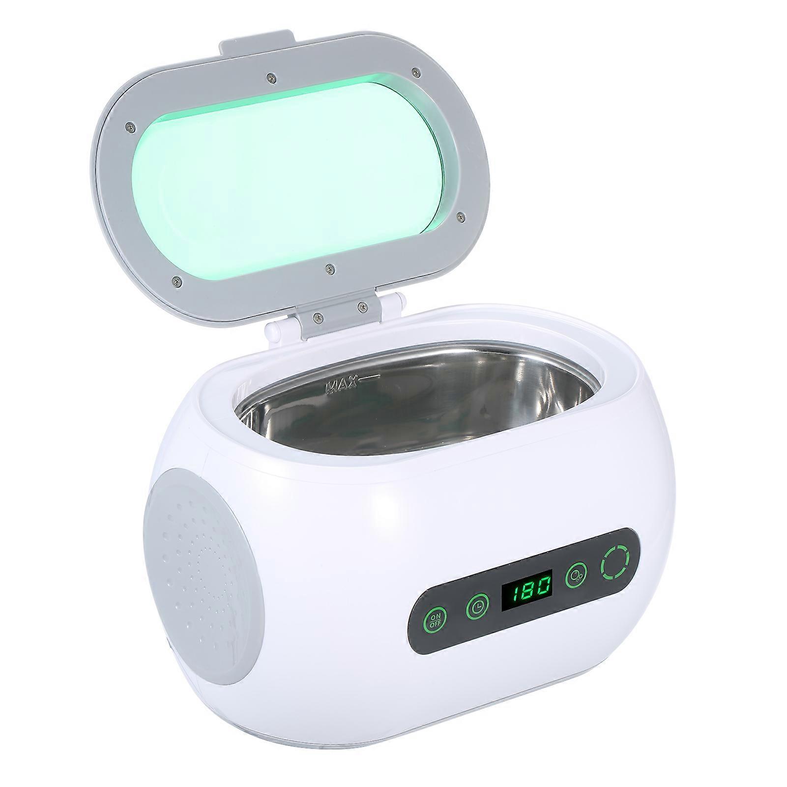 9600B 600mL White Ultrasonic Cleaner 20.5x14x14.5cm EU Plug