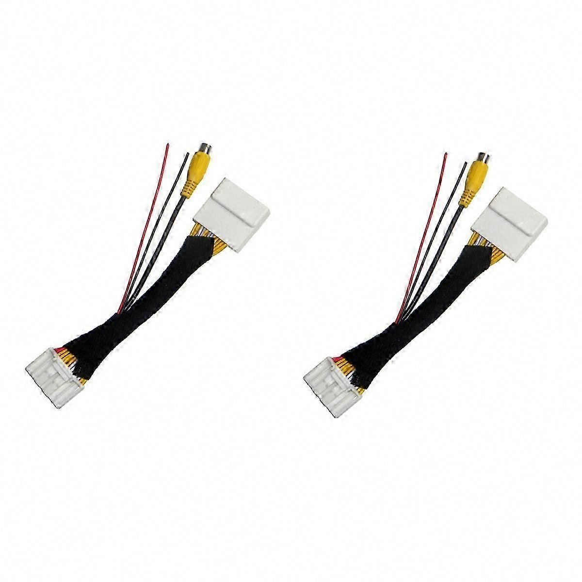 2PCS 28 Pin Car RCA Video Reverse Camera Convert Cable Adapter for Mazda 2 3 6 CX-5 Demio Axela Road