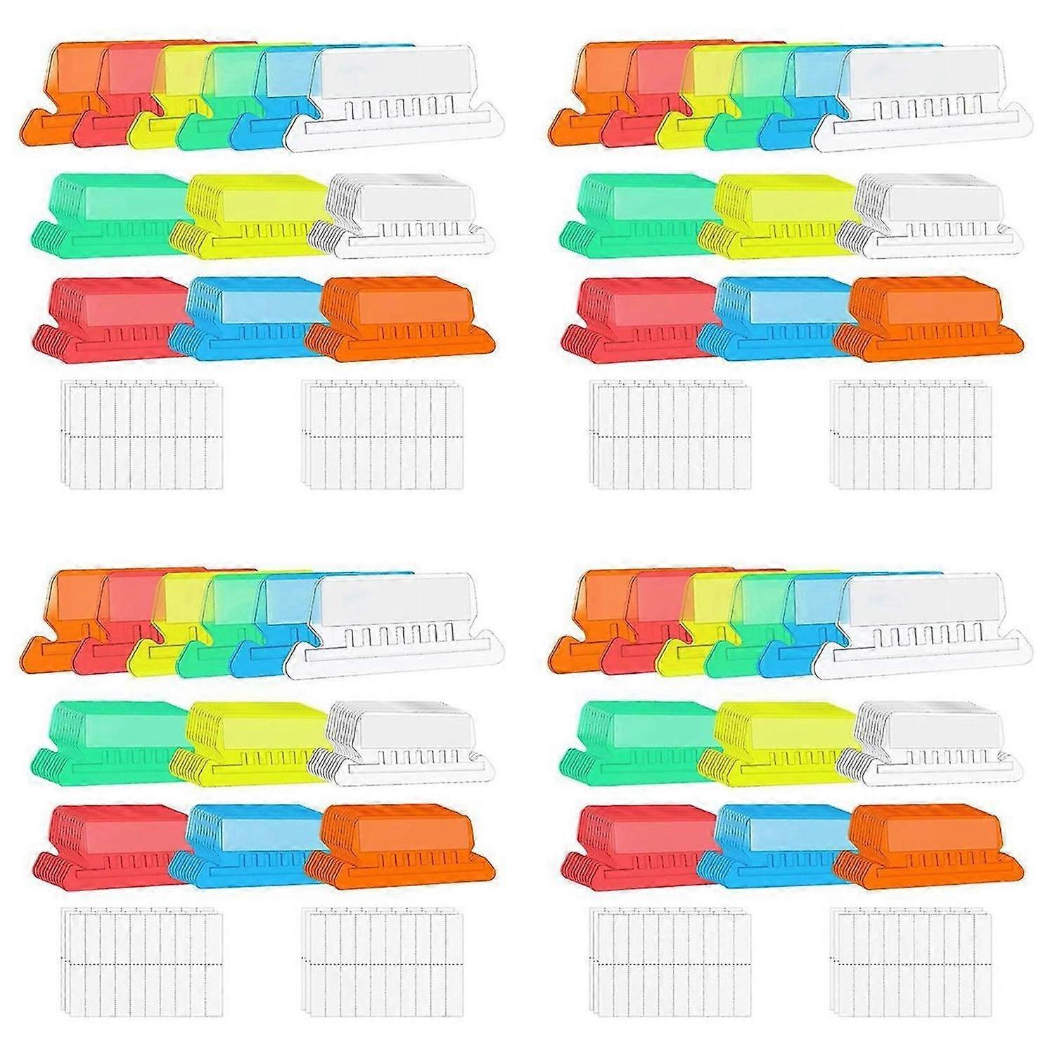 60 Pcs 2 Inch Folder Tabs and 120 Grids Inserts for Hanging File