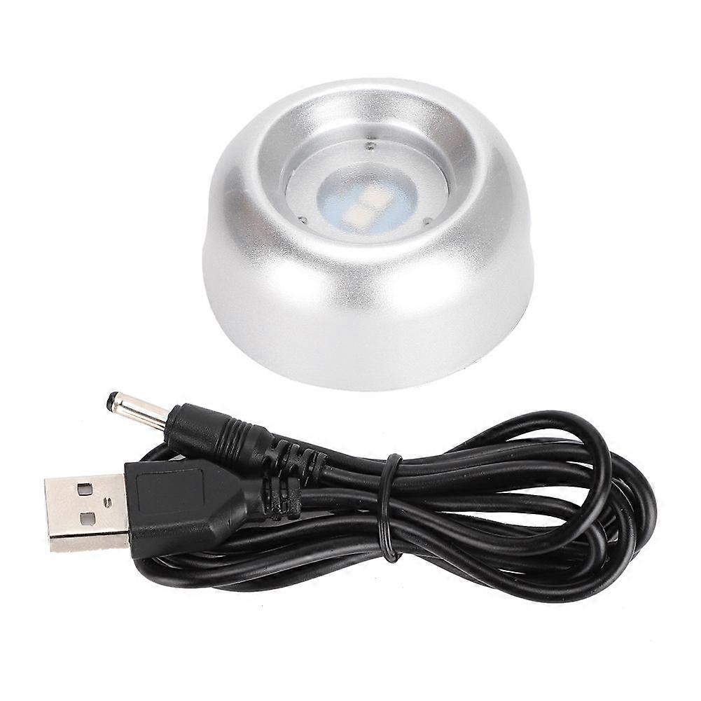 LED Light Base Silver Elf Colorful Lamp Luminous Holder Crystal Ball Display Stand