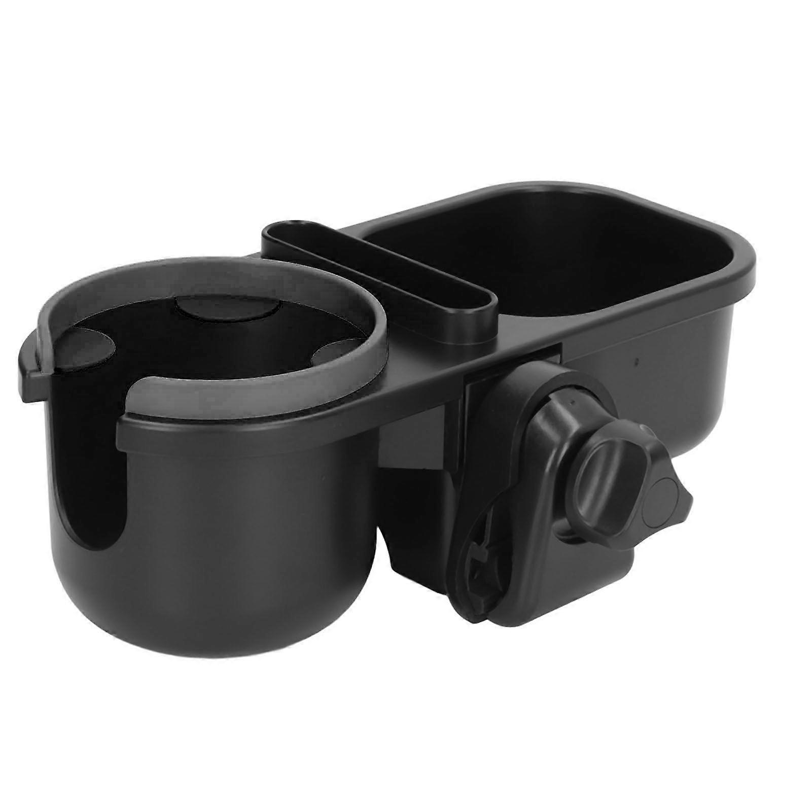 3 in 1 Baby Stroller Bottle Holder Prevent Slipping 360 Degrees Rotating Drink Cup Holder with Phone Holder Black