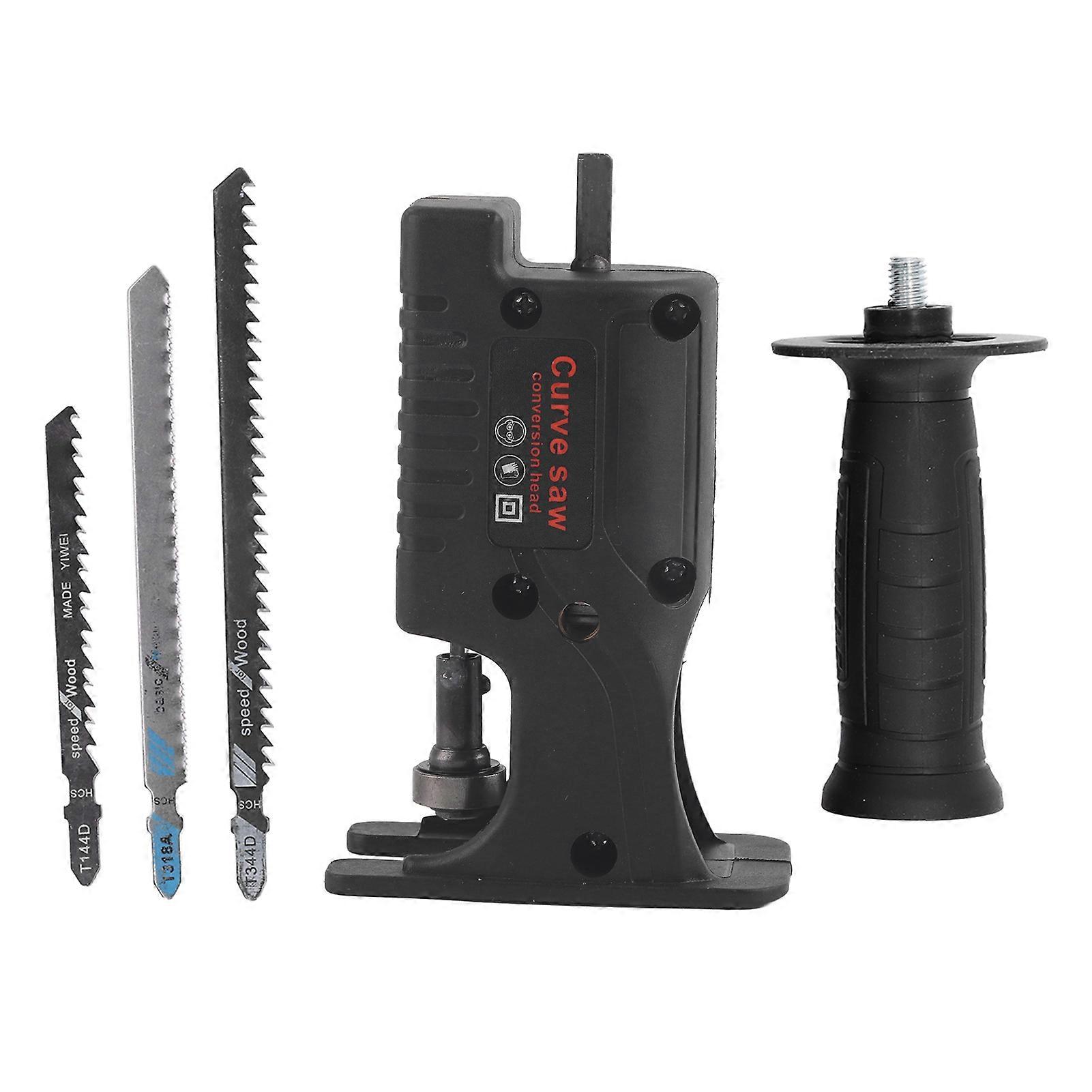 Adaptateur de perceuse électrique à scie alternative, tête de conversion de tronçonneuse, lames de scie, kit de poignée