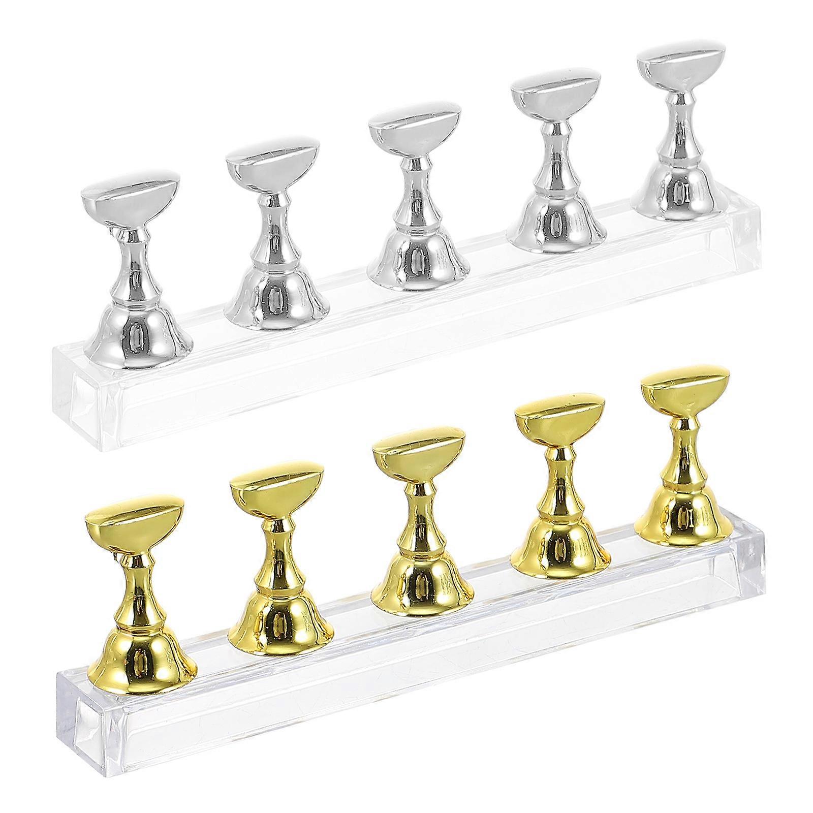 Magnetic Nail Art Stand For Nail Artists And Beauty Enthusiasts 2.4X1.4X1.4CM Display Function 2 Sets