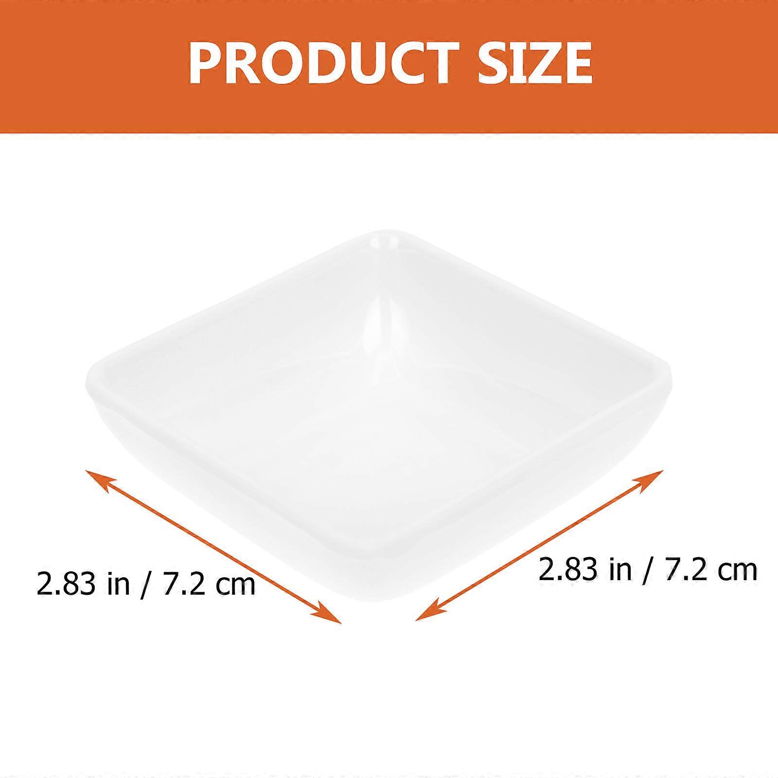 Dipping Sauce Dish Square Design for Kitchen Use 4Pcs White Plates