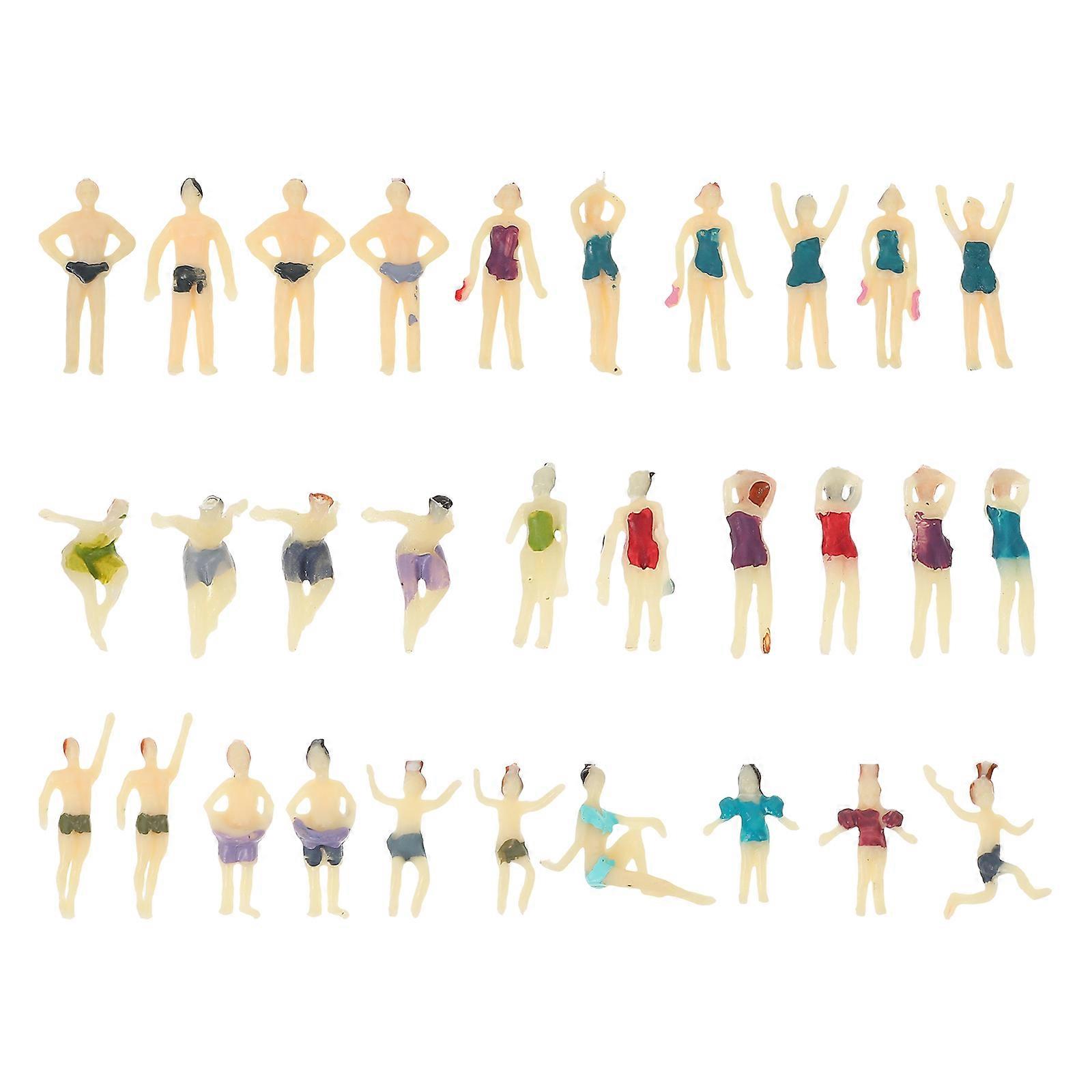 Simulation Human Model PVC Mini Figurines for Decor 30Pcs Sand Table Landscape