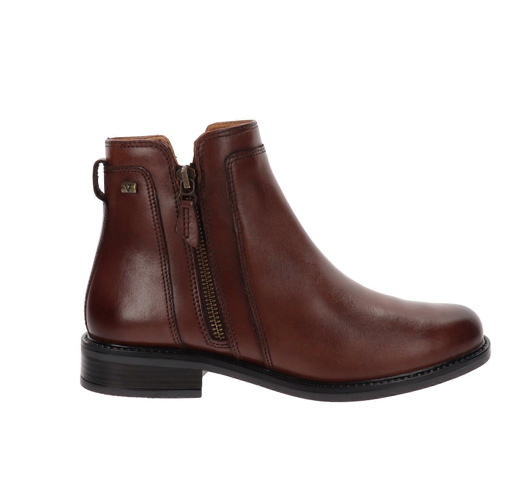 Botas de tornozelo de couro para mulheres Valleverde com fecho de zíper VV17103
