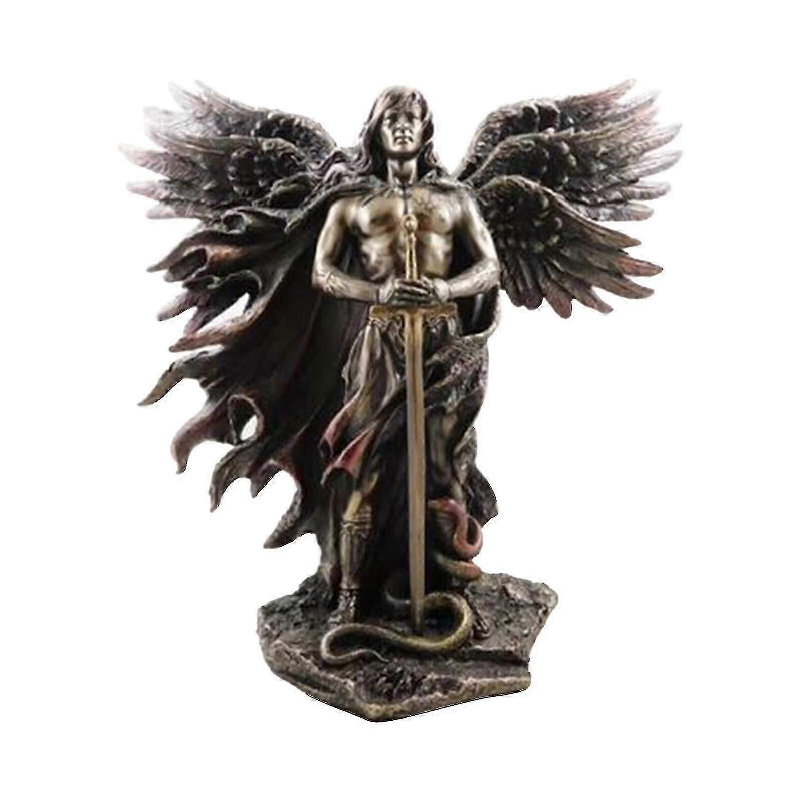 Archangel Holding Up Sacred Geometry Cube Statue, Handicrafts Small Ornaments - Jxlgv