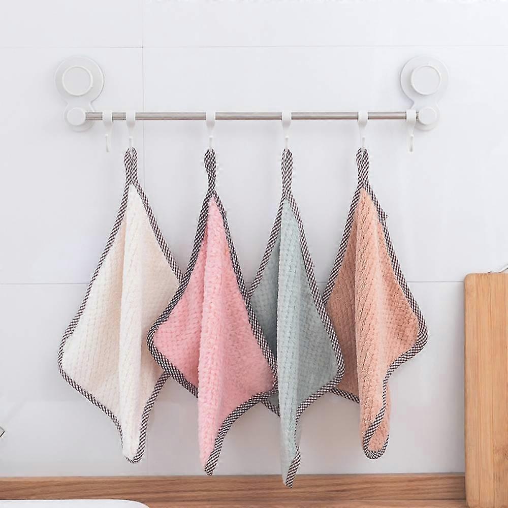 4*pcs Random Color Pineapple Pattern Wiping Table Rag, Not Easy To Stick Oil, Hangable Kitchen Towel