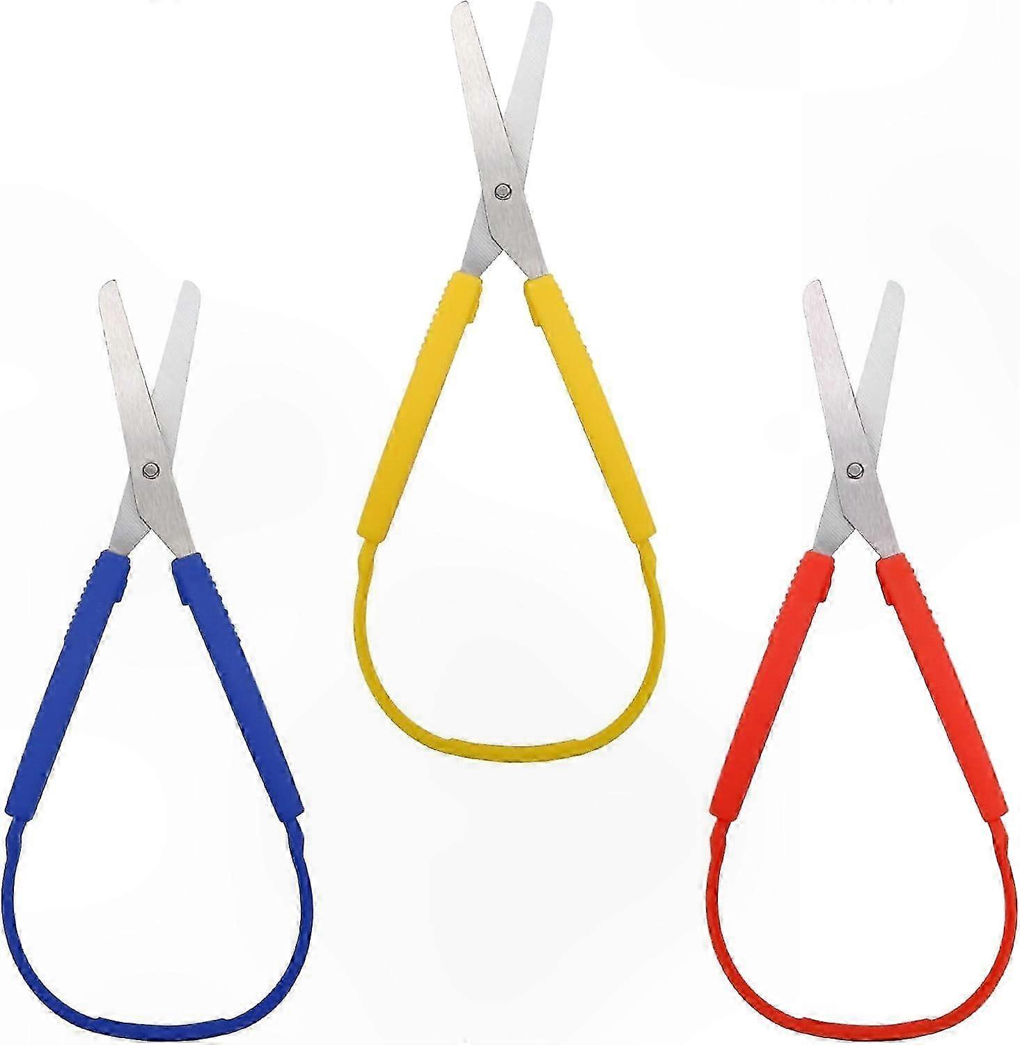 3-Piece Mini Loop Scissors with Easy-Grip Handles for Special Needs Training