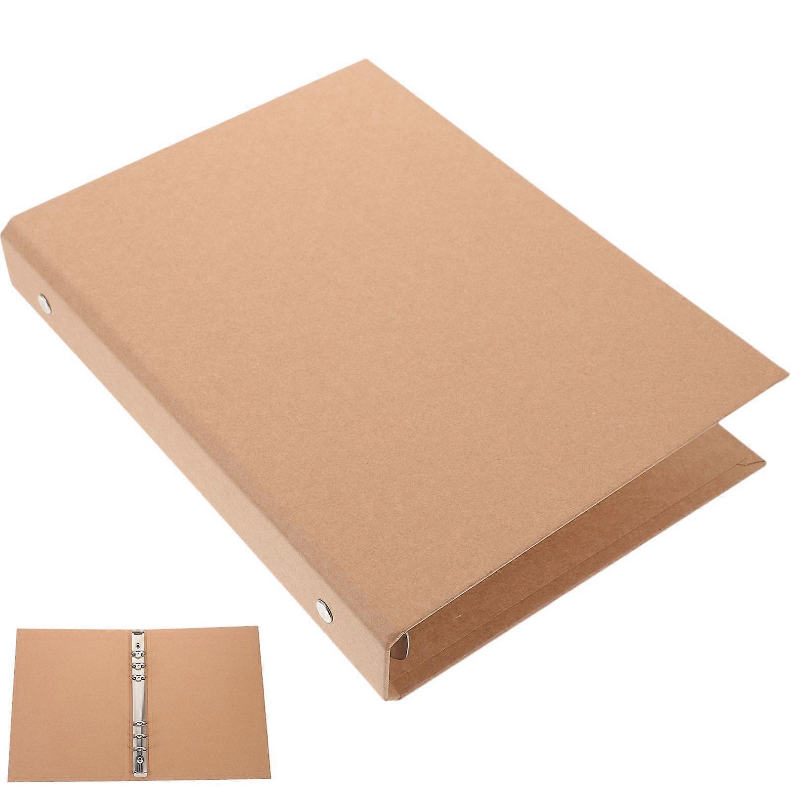 Binder Cover 6-Ring Binder Notebook Binder Cover Kraft Paper Binder Reusable Notebook Shell (A5)
