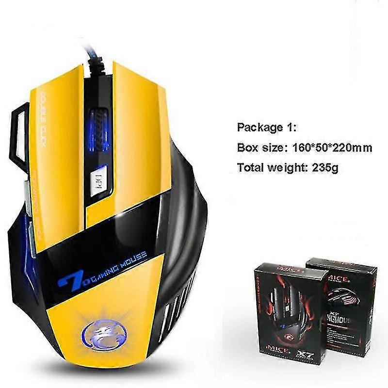 Kablet gamingmus 2400 dpi justerbar computermus 7 knapper