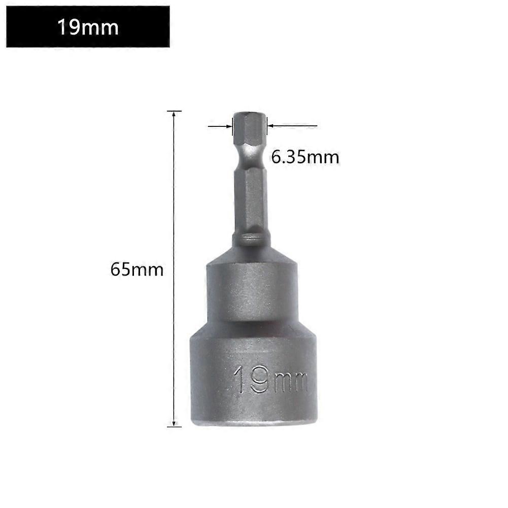 65mm Long 5.5-19mm Hexagon Nut Driver Drill Bit Socket Wrench Extension Sleeve