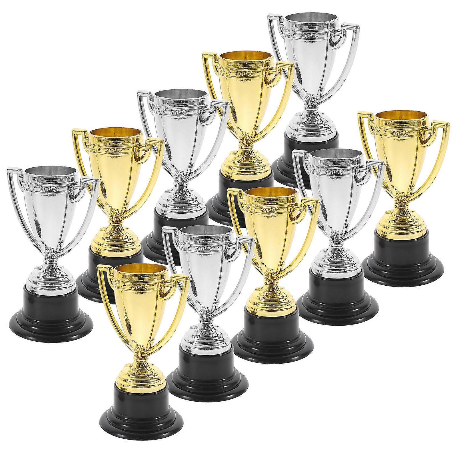 Acrylic Mini Trophy Model for Kids with 10Pcs Silver Award Trophy