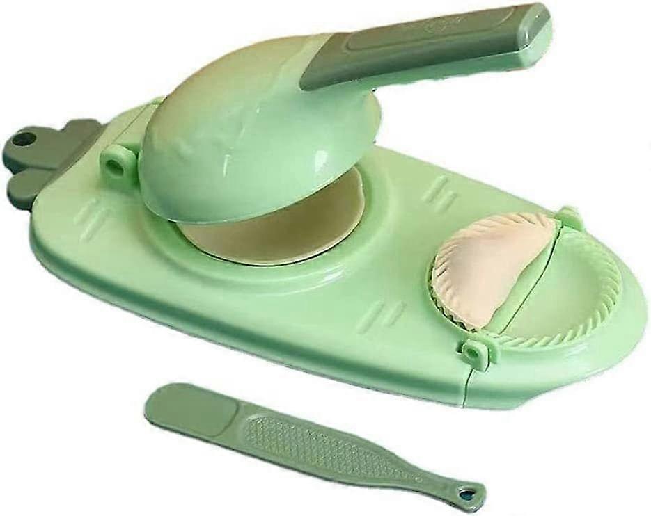 Two-in-one Dumpling Machine, Kitchen Dumpling Making Tool, Baking Cake, Hand-Made Dumpling Skin, Packaging Mold, Dough Machine (Green)