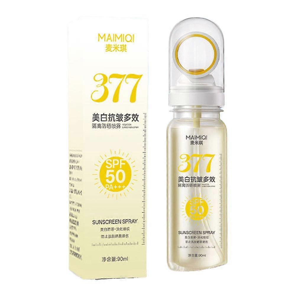 90ml Hydrating Sunscreen Spray SPF High UVA UVB Protection Lightweight Portable Face Body Moisturizing Sensitive Skin Travel Size