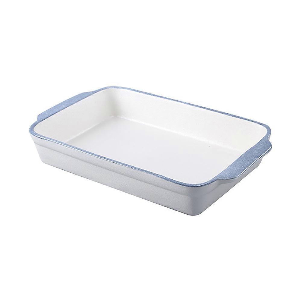 Practical Ceramic Rectangular Baking Bowl with Handles for Home Use 1Pcs