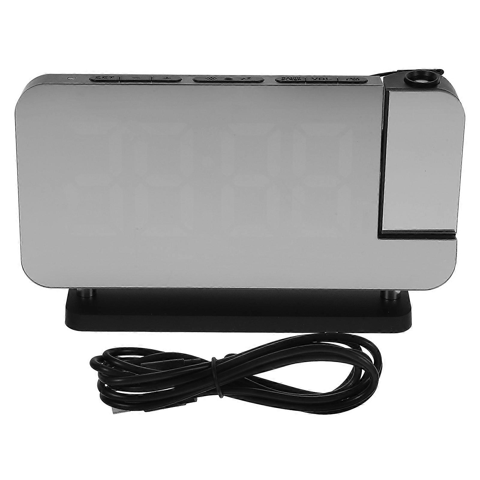 Led Digital Alarm Clock Sleek Room Use Rectangular Shape Time Display ABS Material 1Pack