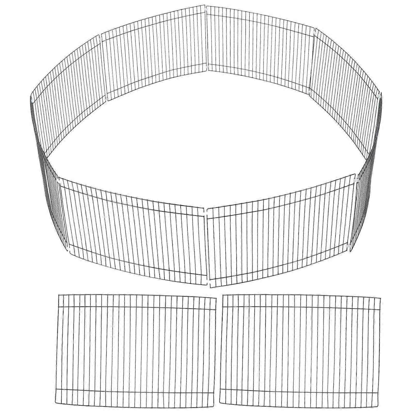 8Pcs Small Pet Separation Gate Metal Playpen For Safety Enclosure Garden Indoor Use Foldable Storage