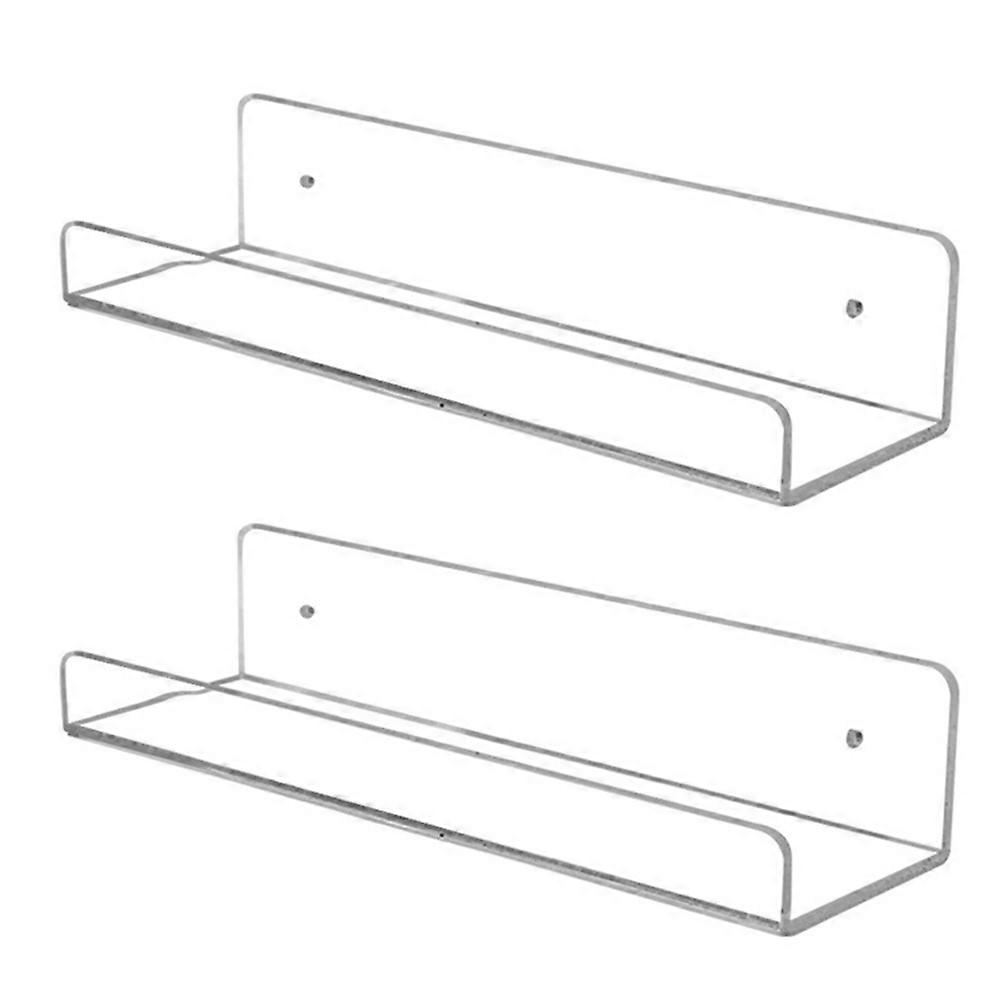 Rectangular Acrylic Storage Shelf Ideal For Household Users In Living Room Or Bedroom 38X11CM Multi-purpose Functionality 2 Sets