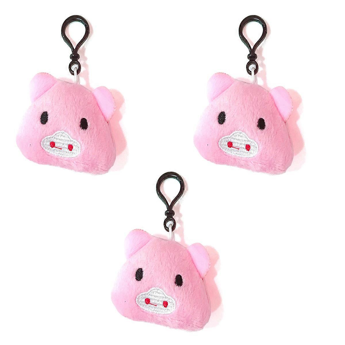 Hanging Pendant Keychains Plush Pig Key Chain for Decoration 3Pcs