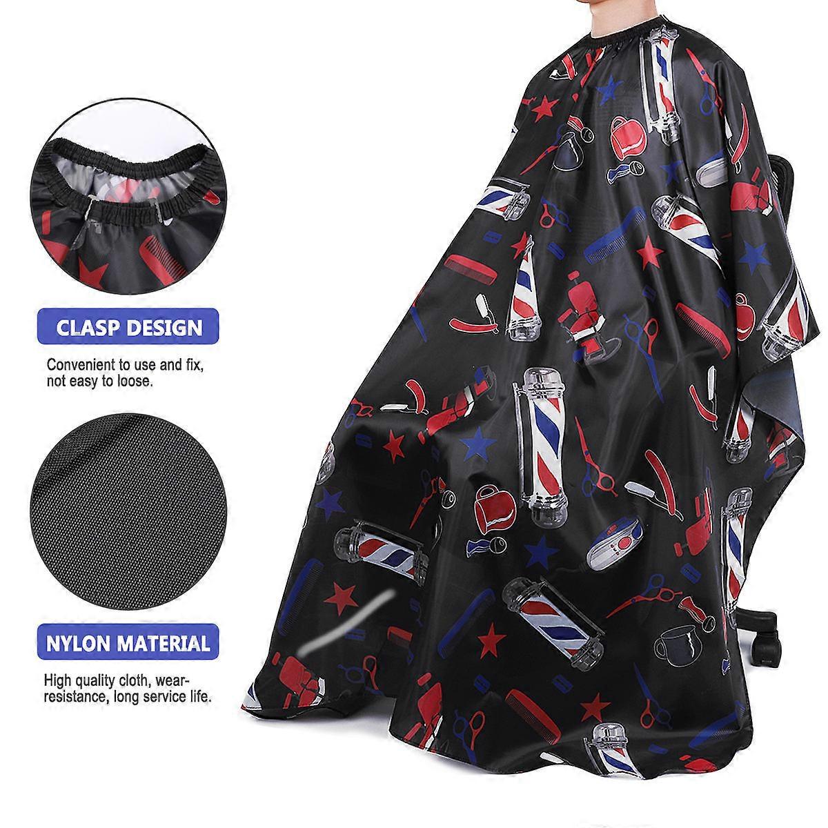 Non-stick Hair Salon Gown For Barbers And Home Users In Black Color With Size 135 X 140cm Easy To Clean Featuring 2Pcs