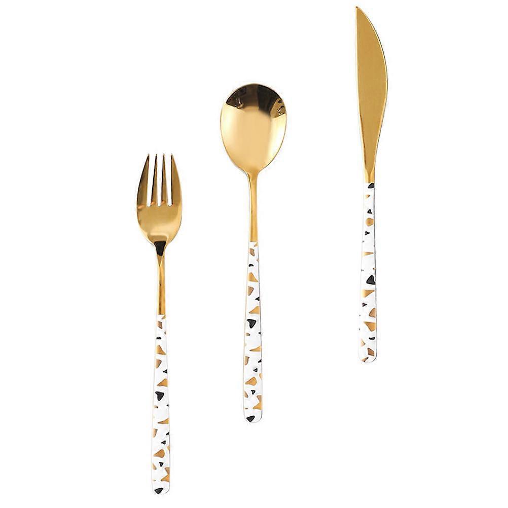 3Pcs Spot Spoon Fork Stainless Steel Set for Home Use Tableware Kit