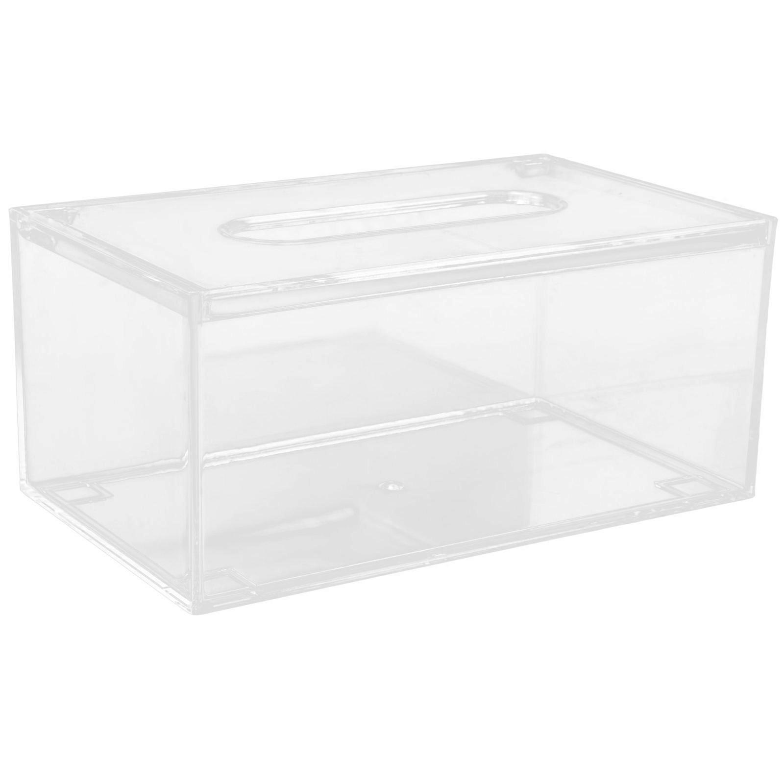 Simple Napkin Box Dispenser For Office Home Use Premium Transparent Acrylic Tissue Storage 1Pcs
