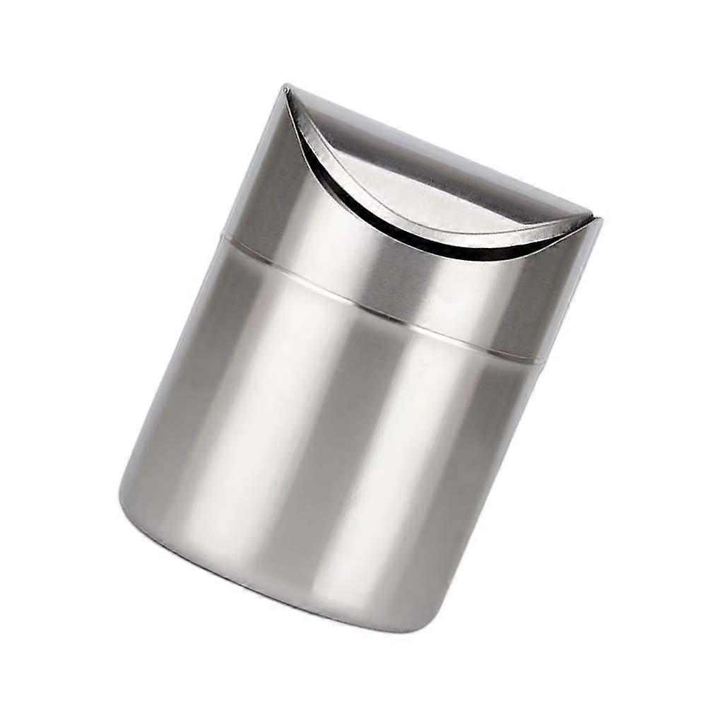 Compact Desktop Stainless Steel Trash Can for Home Use 2Pcs Garbage Bin